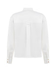 PAPATYA WHITE SHIRT WITH PLEATED POCKET DETAIL