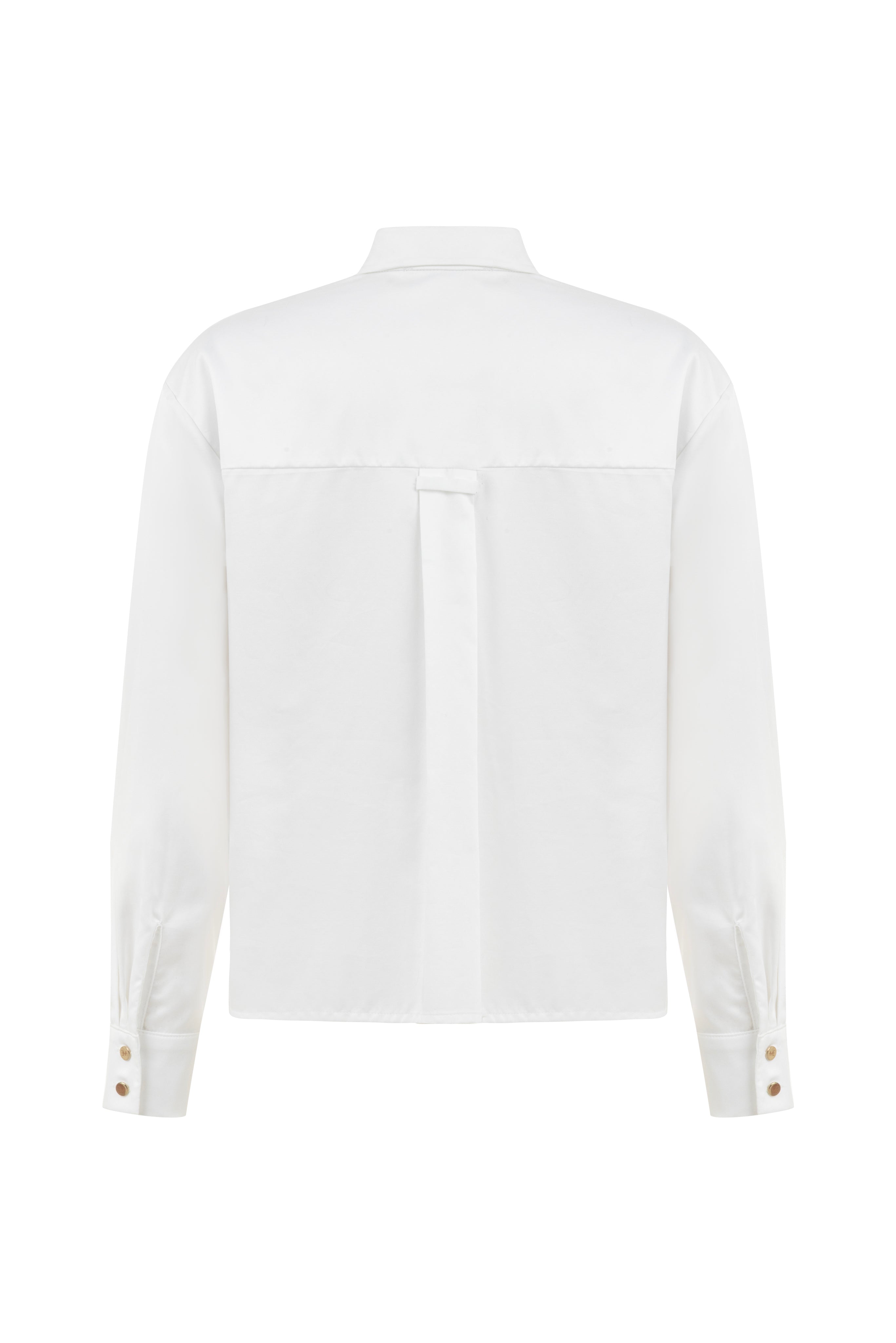 PAPATYA WHITE SHIRT WITH PLEATED POCKET DETAIL