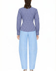 POSITANO GINGHAM SHIRT WITH GEOMETRICAL SILHOUETTE