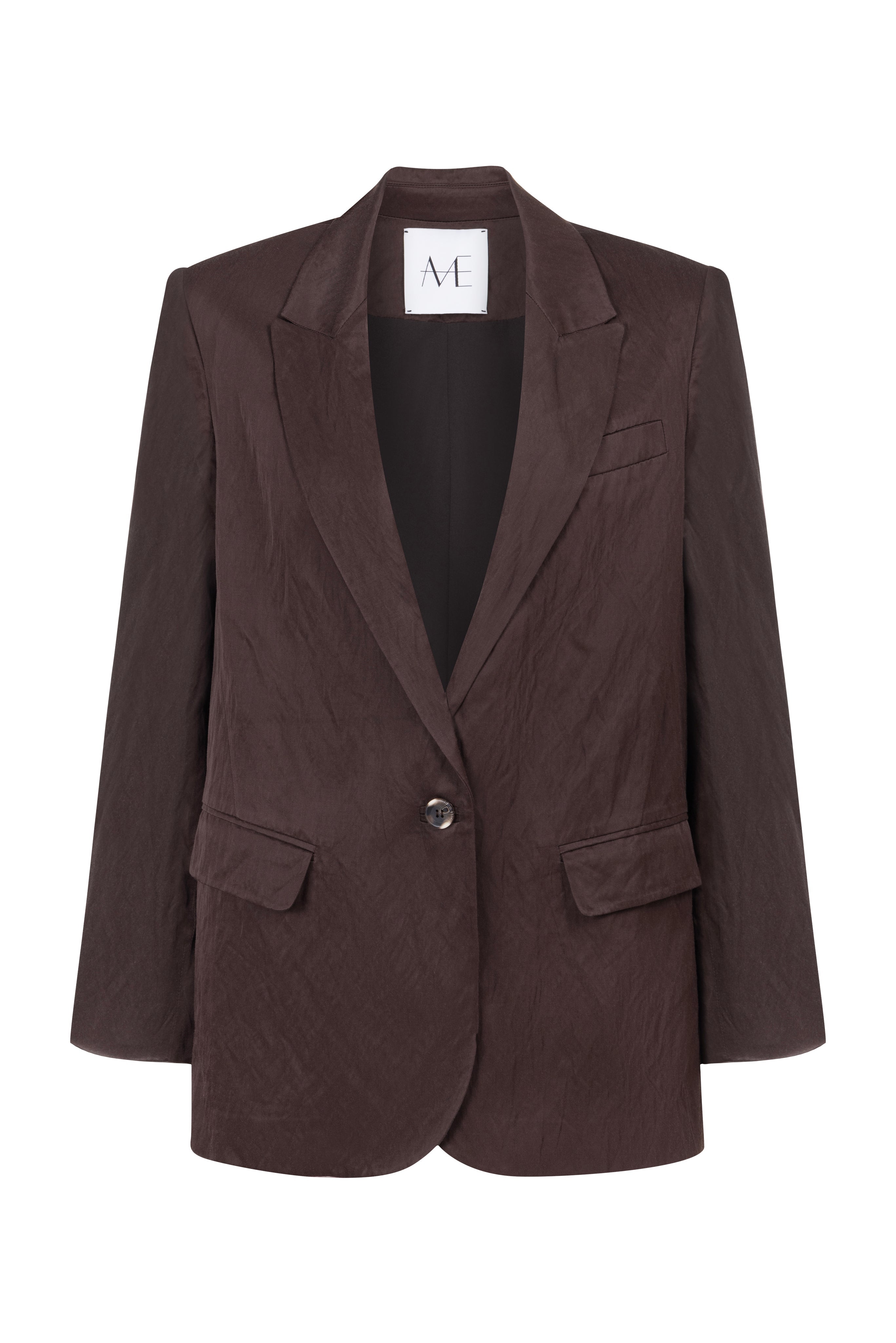 WRINKLED LOOKING BROWN SHINY JACKET