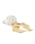 WHITE DENIM CAP WITH YELLOW FLORAL BANDANA