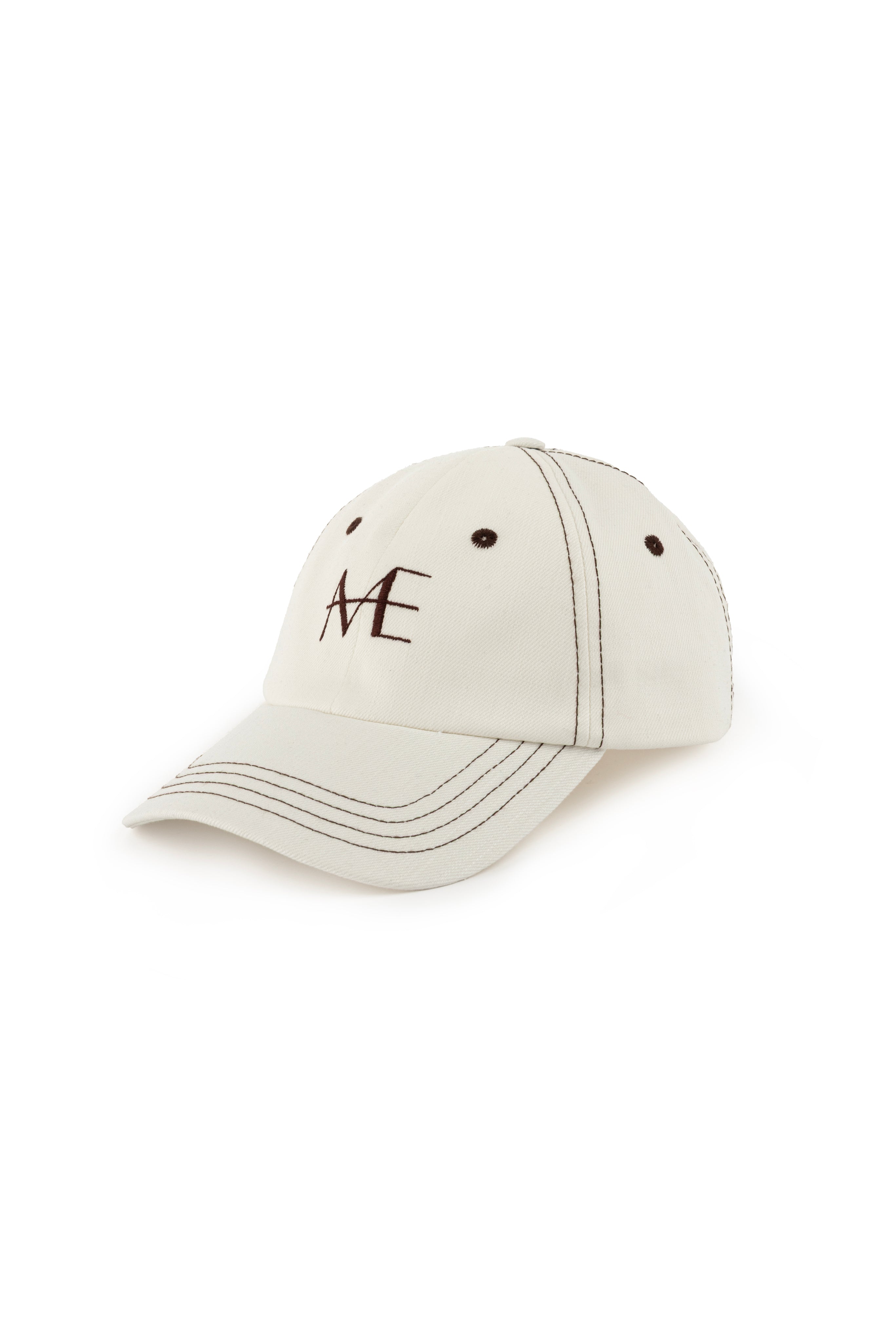 WHITE DENIM CAP WITH YELLOW FLORAL BANDANA