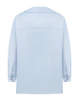PETUNYA BLUE SHIRT WITH BEADED ZIP DETAIL