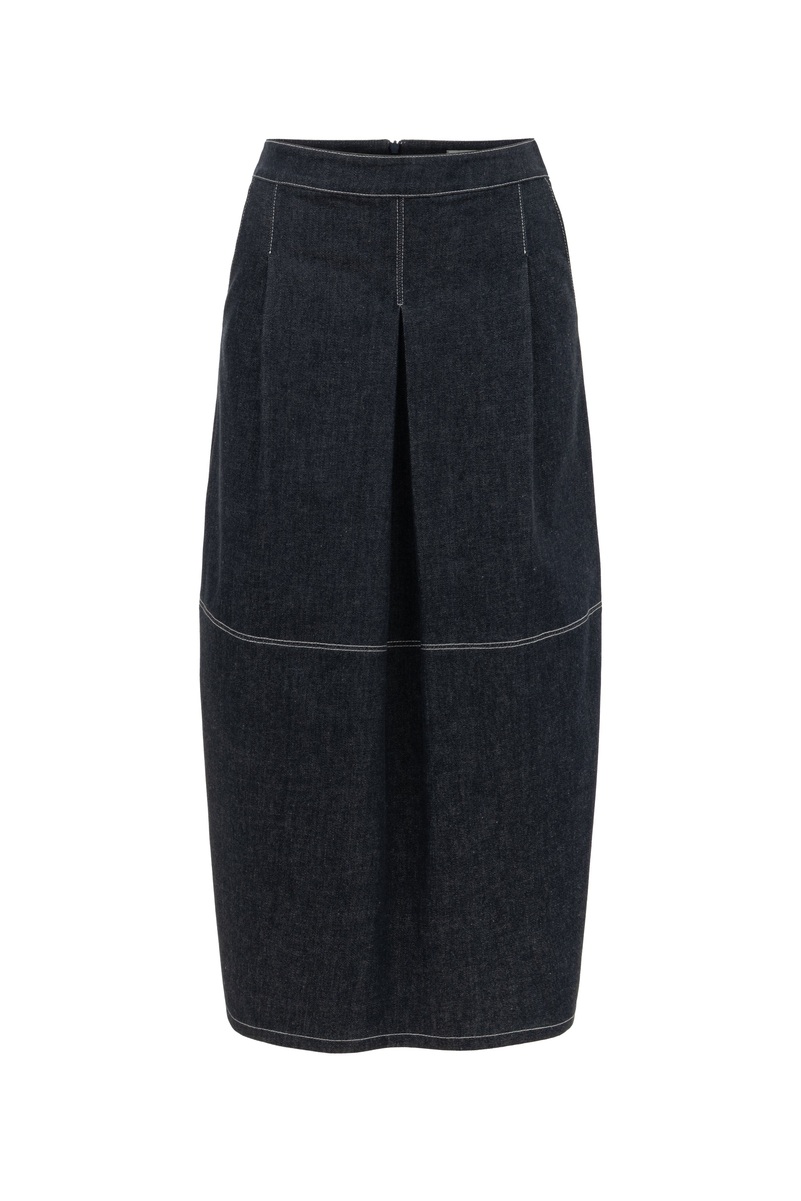 NAVY DENIM CONIC SKIRT