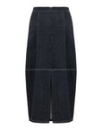 NAVY DENIM CONIC SKIRT