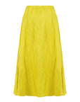 OLIVE SKIRT WITH PLEATS AND ELASTICATED WAISTBAND