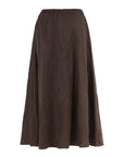 BROWN SKIRT WITH PLEATS AND ELASTICATED WAISTBAND