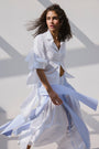 PLEATED SKIRT WITH CONTRAST FABRICS
