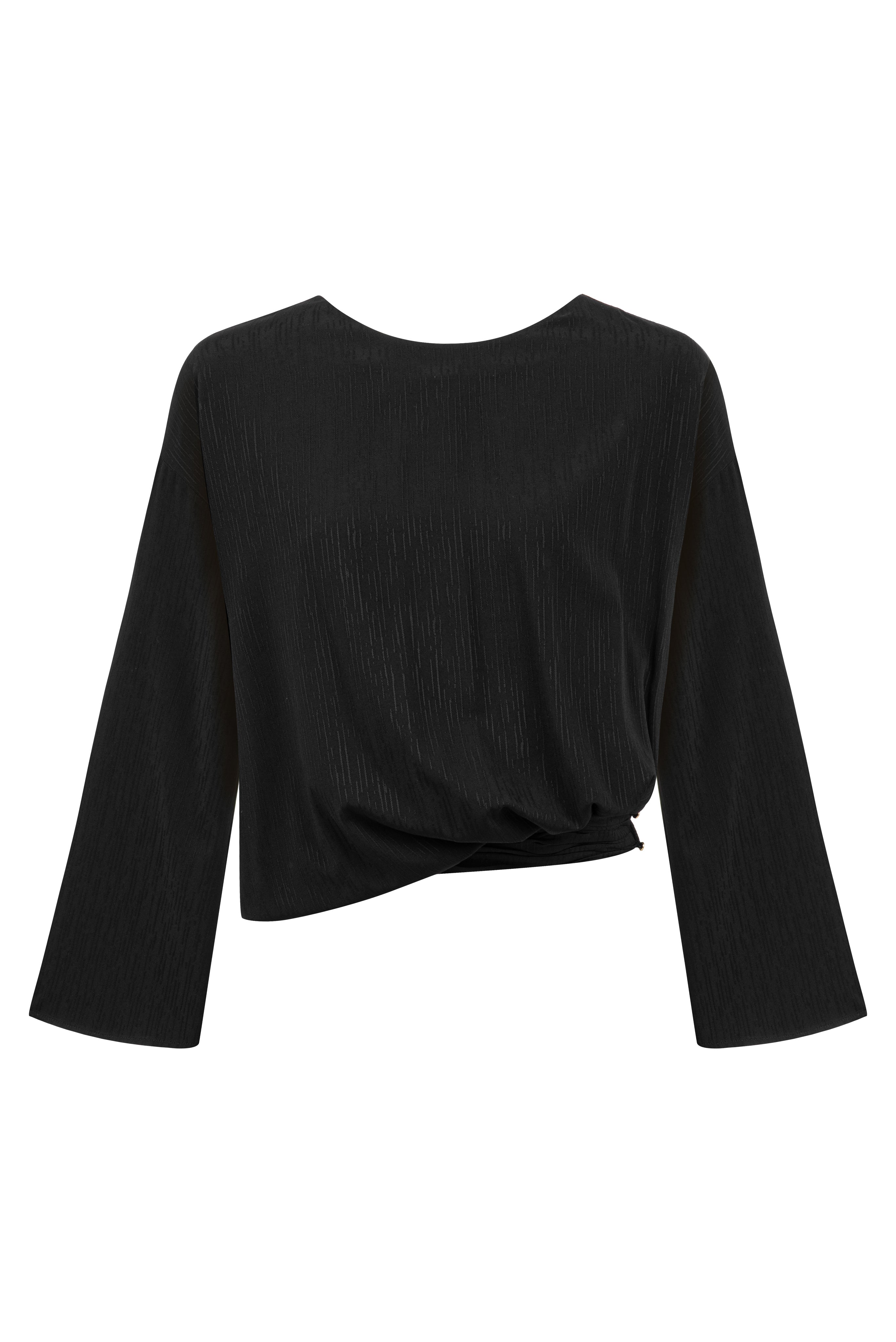 ASMA OPEN-BACK BLACK BLOUSE