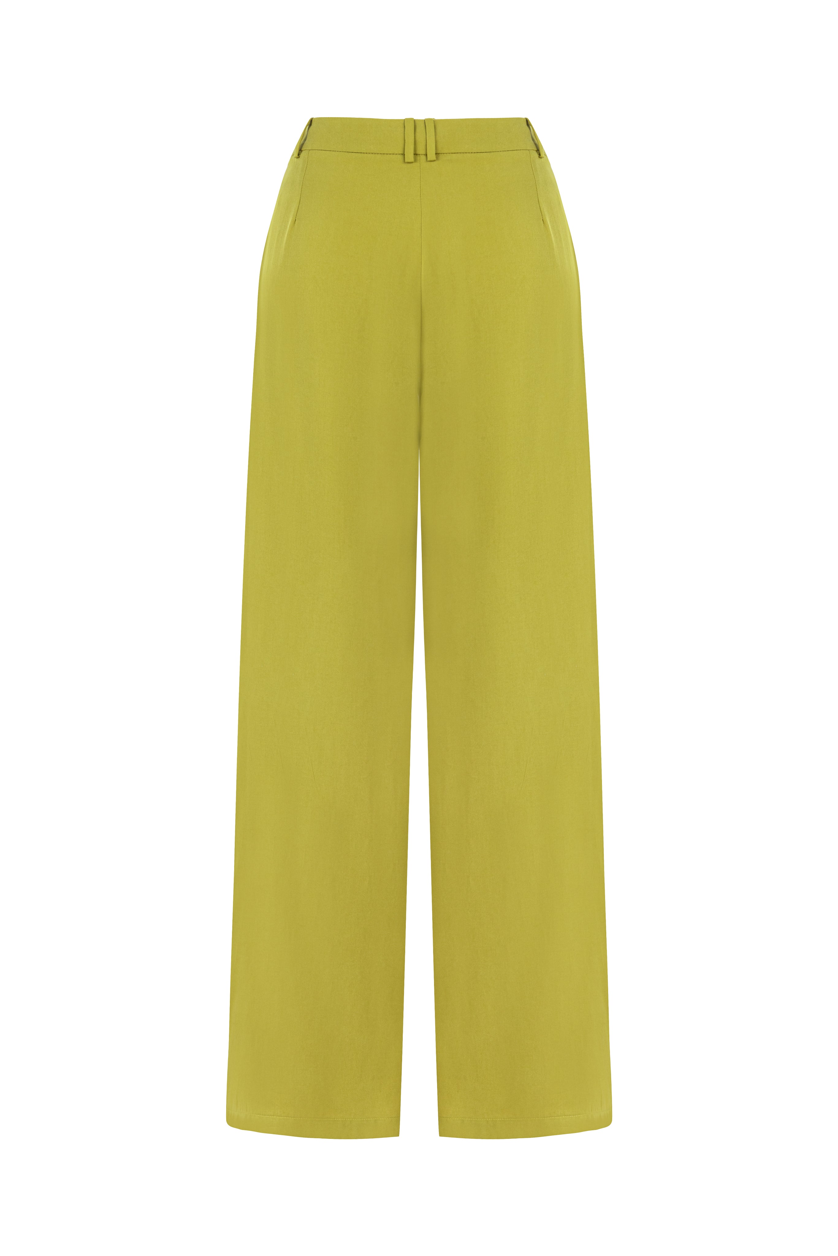 CLASSIC OLIVE PLEATED PANTS