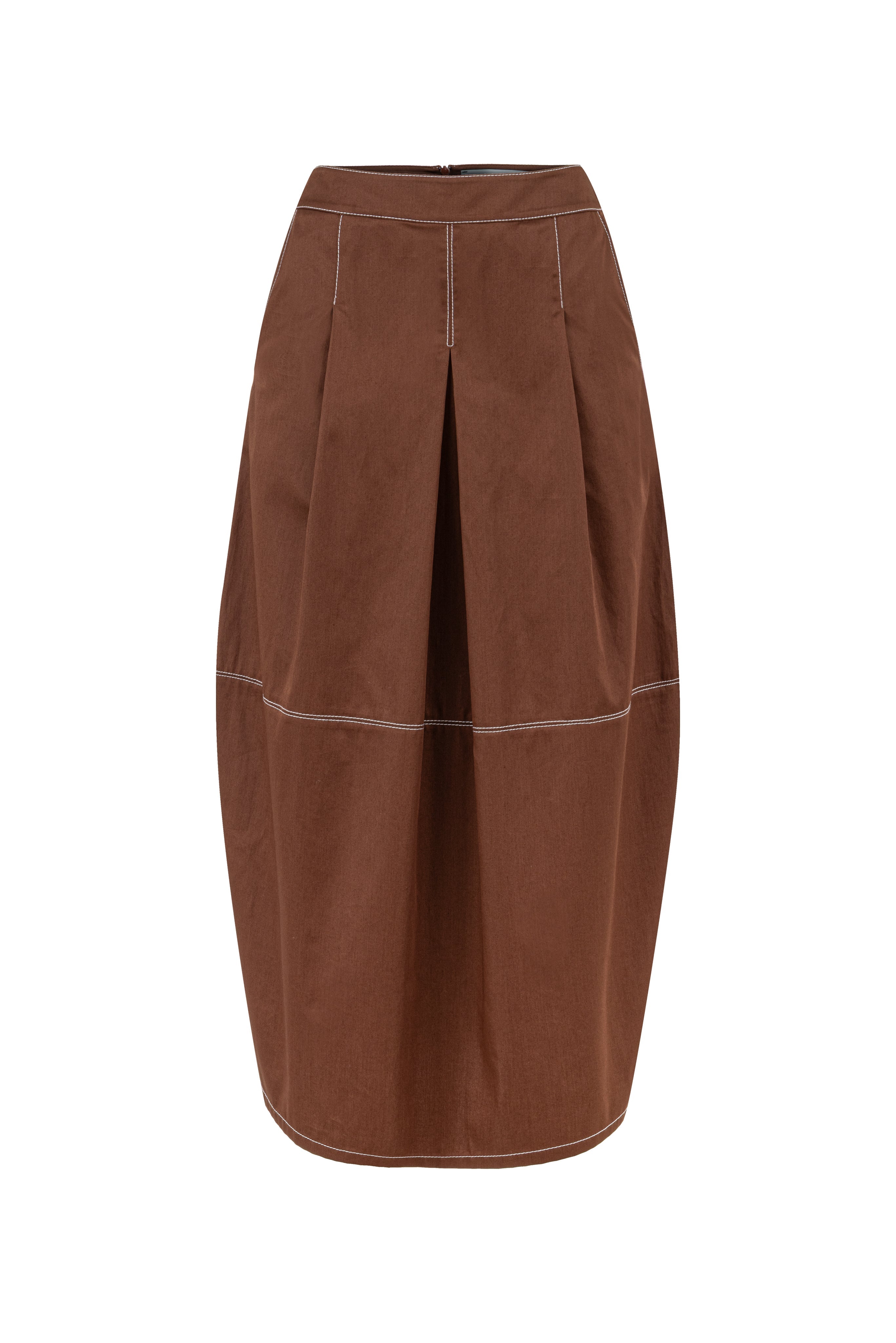BROWN CONIC SKIRT