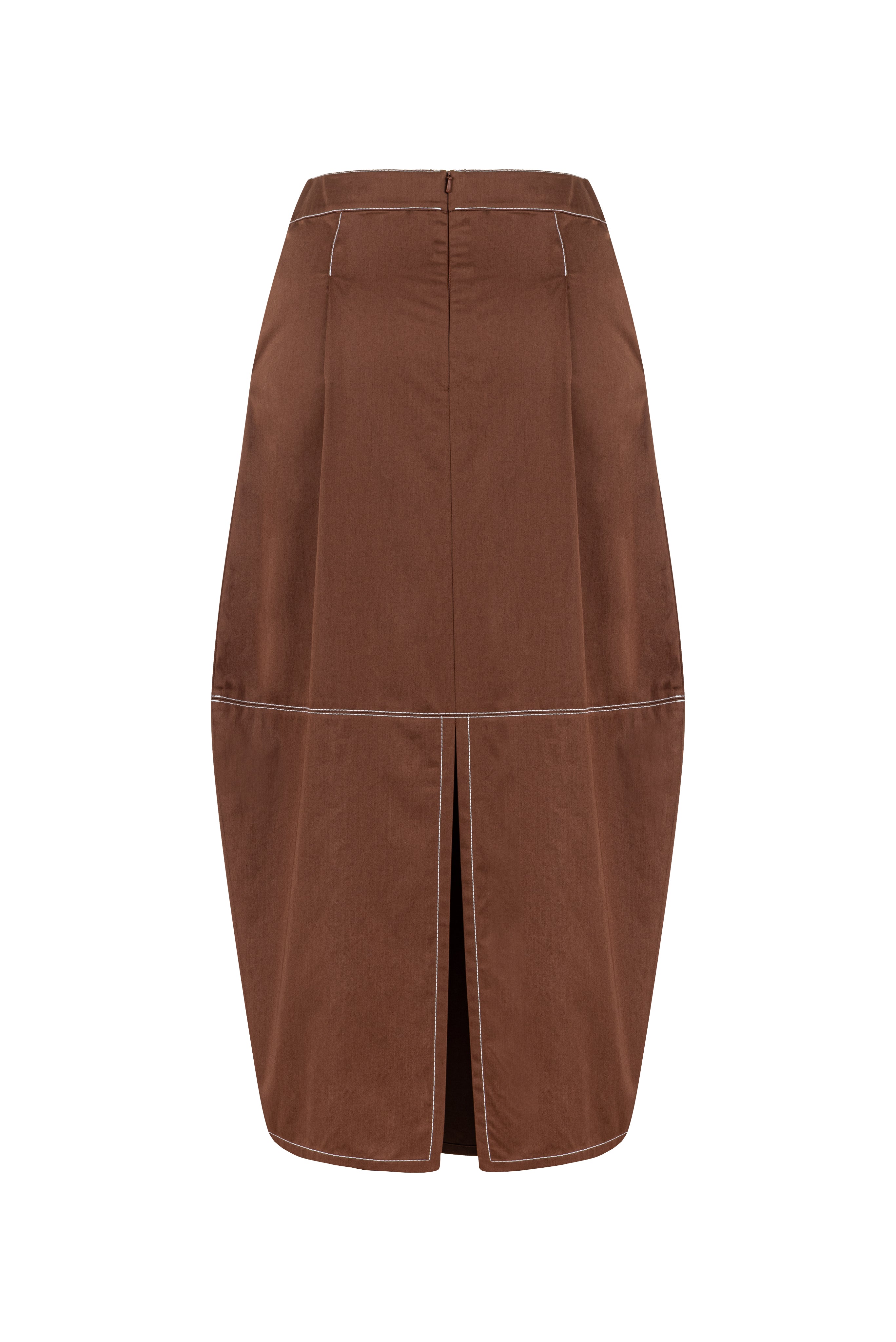BROWN CONIC SKIRT