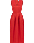 SLEEVELESS RED BALLOON DRESS