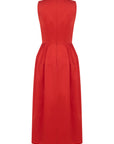 SLEEVELESS RED BALLOON DRESS