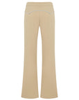 BEIGE FLARED PANTS WITH TOPSTICHING