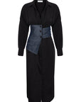 SHIRTDRESS WITH ASYMMETRIC CORSET