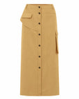 CAMEL SKIRT WITH BUTTONS