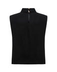BLACK LALE BLOUSE WITH DRAPED NECKLINE