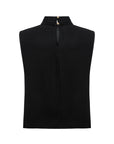 BLACK LALE BLOUSE WITH DRAPED NECKLINE
