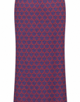 ORANGE AND BLUE BROCADE MIDI SKIRT