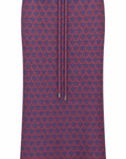 ORANGE AND BLUE BROCADE MIDI SKIRT