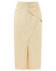 SCARF DETAILED BUTTER YELLOW SKIRT