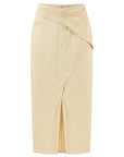 SCARF DETAILED BUTTER YELLOW SKIRT