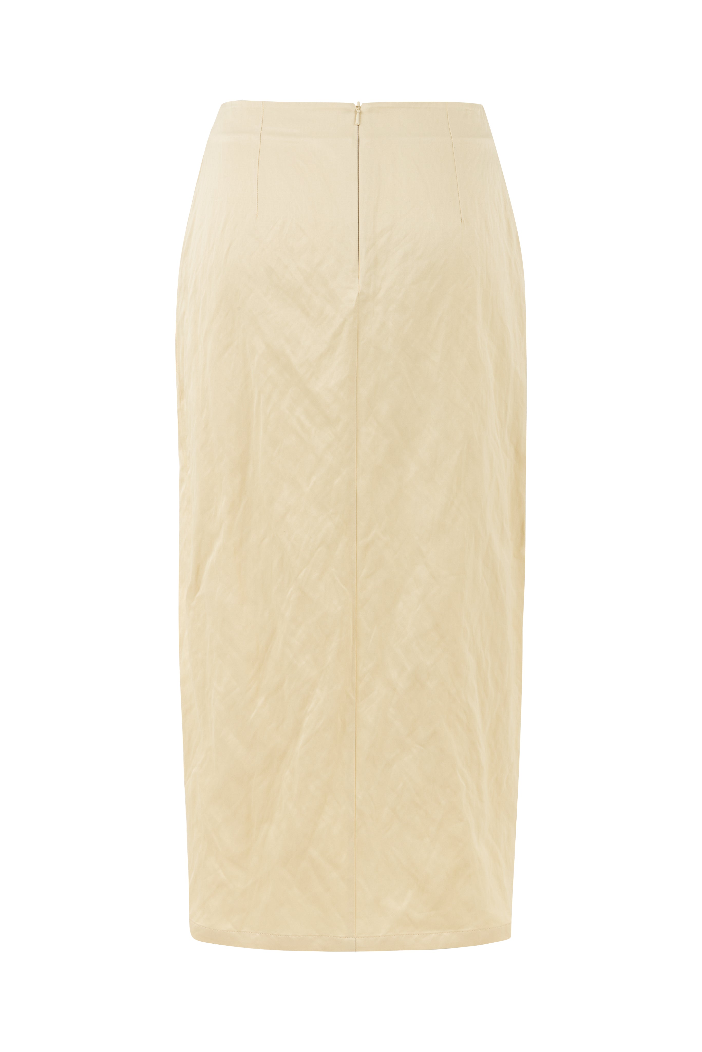 SCARF DETAILED BUTTER YELLOW SKIRT
