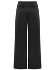 WIDE LEG BELTLESS SATIN PANTS