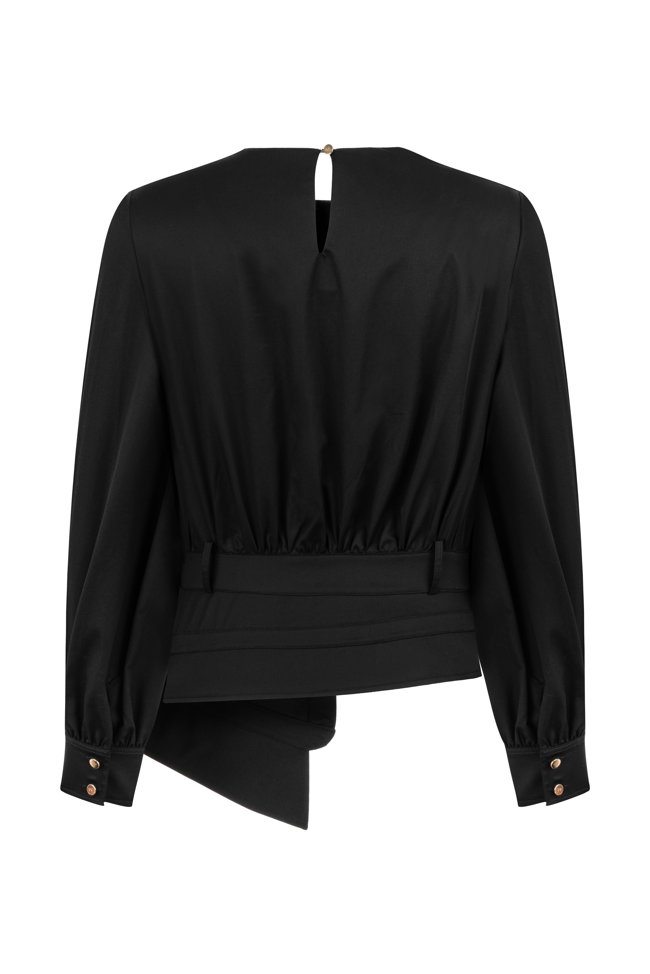 İNKA BLACK ASYMMETRIC BLOUSE