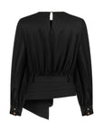 İNKA BLACK ASYMMETRIC BLOUSE