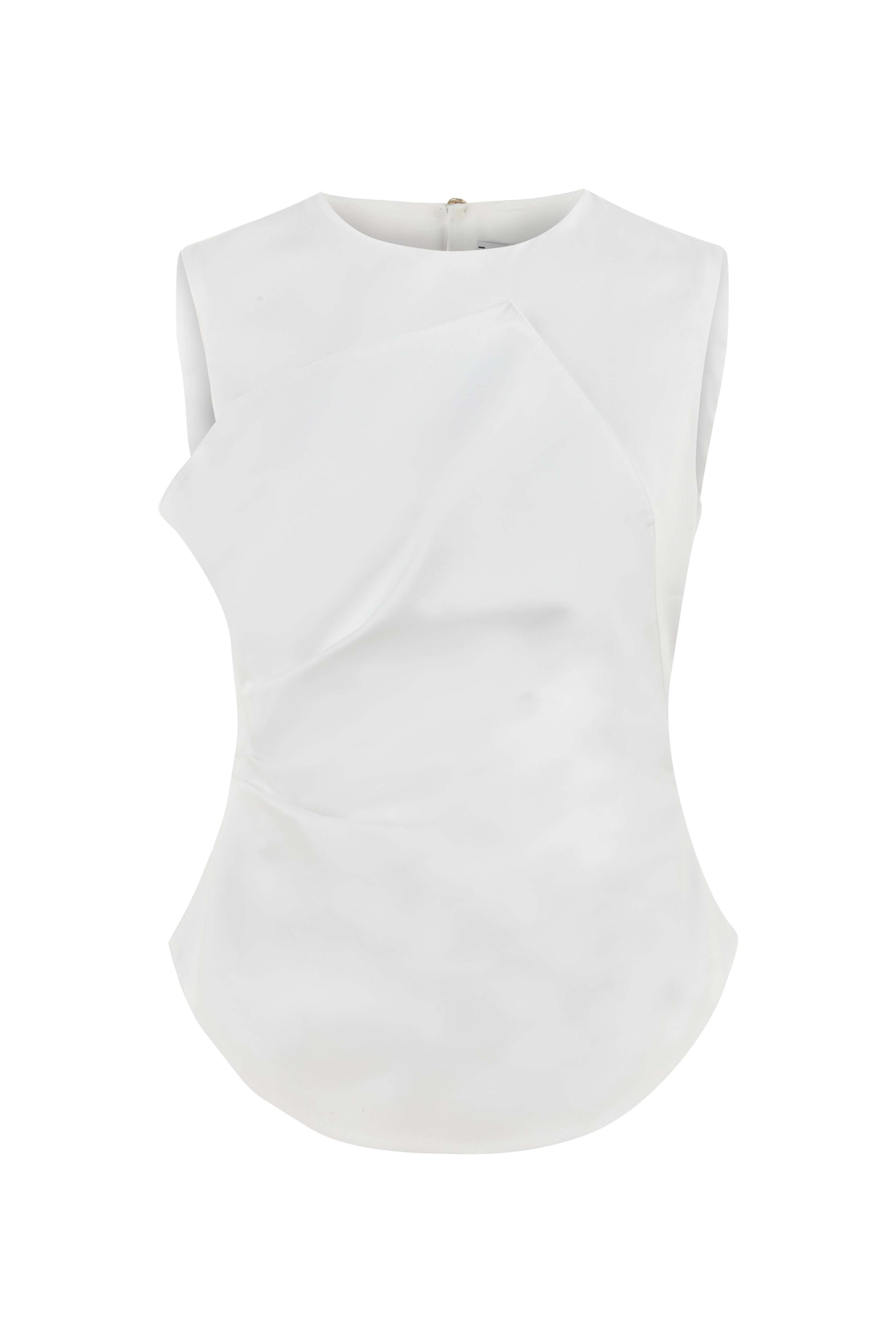 WHITE ZAMBAK BLOUSE WITH PLEATED WAIST