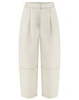 WHITE DENIM CONIC PANTS