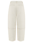 WHITE GABARDINE CONIC PANTS