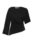 BLACK BEGONYA BLOUSE WITH SLIT SLEEVE DETAIL