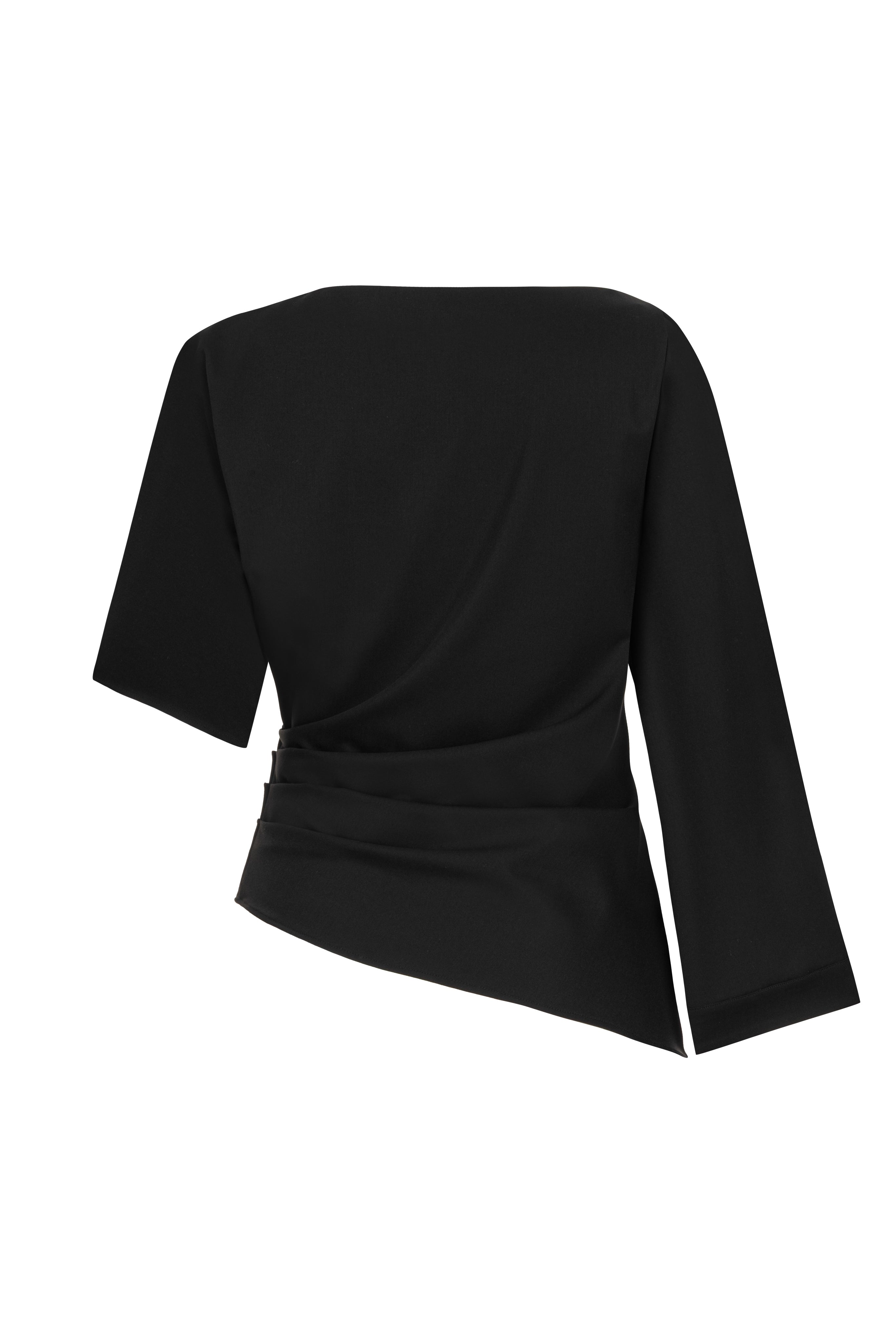 BLACK BEGONYA BLOUSE WITH SLIT SLEEVE DETAIL