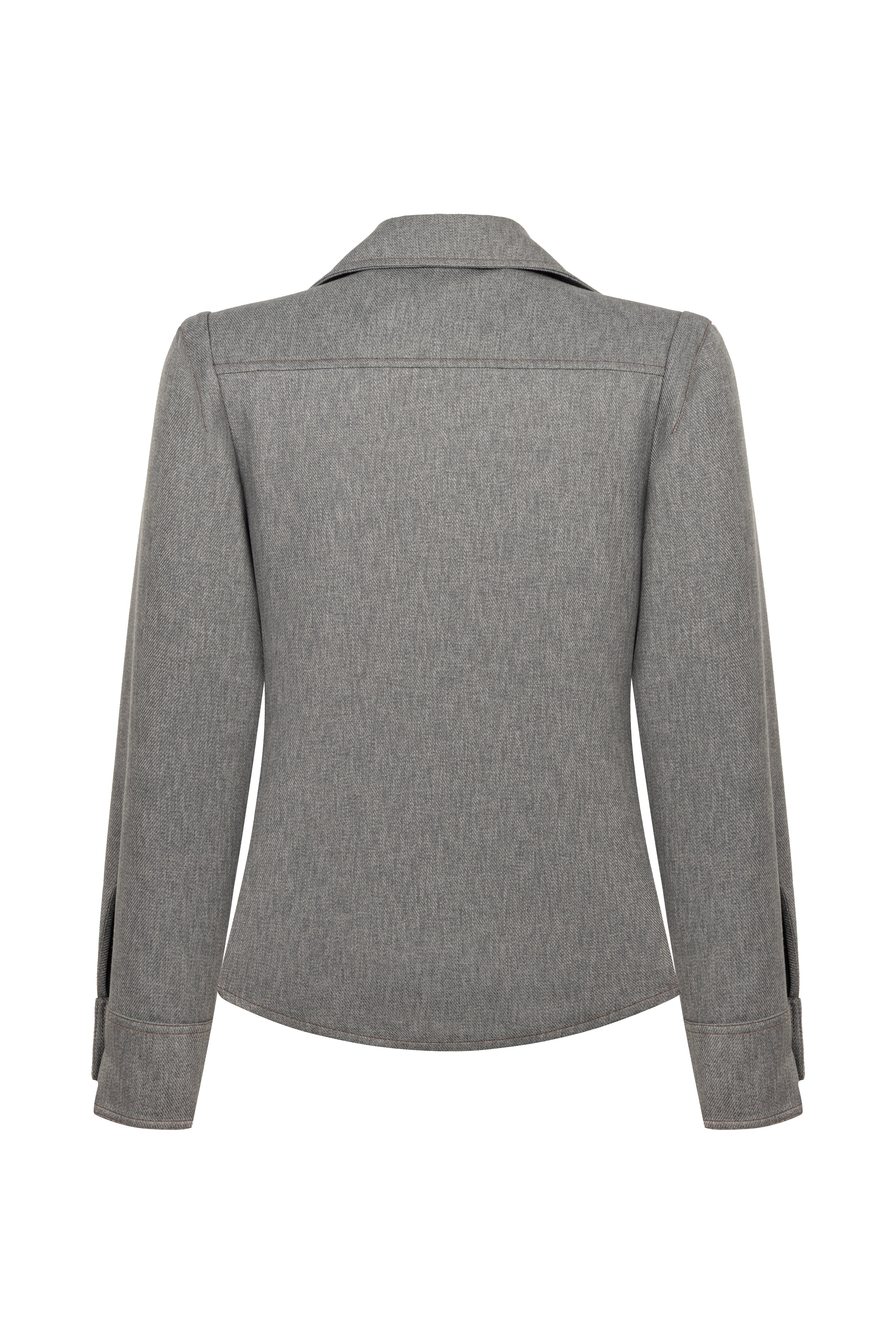 GREY GABARDINE OVERSHIRT