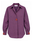ORANGE AND BLUE BROCADE JACKET