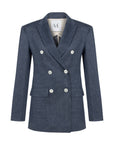 NAVY BLUE STRIPED DENIM JACKET