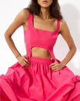 WHITE EPAULETTE DETAILED DRESS