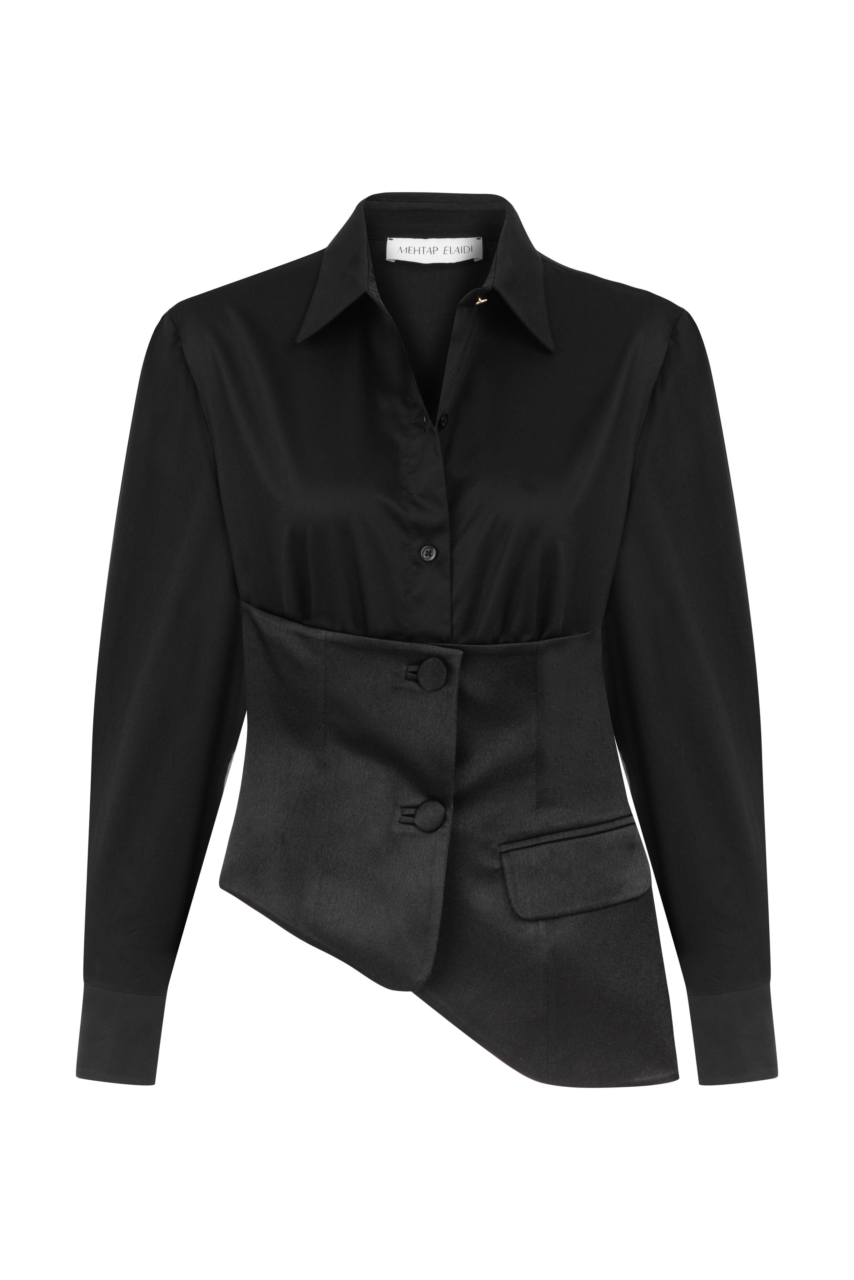 DAHLIA SATIN CORSET DETAIL SHIRT