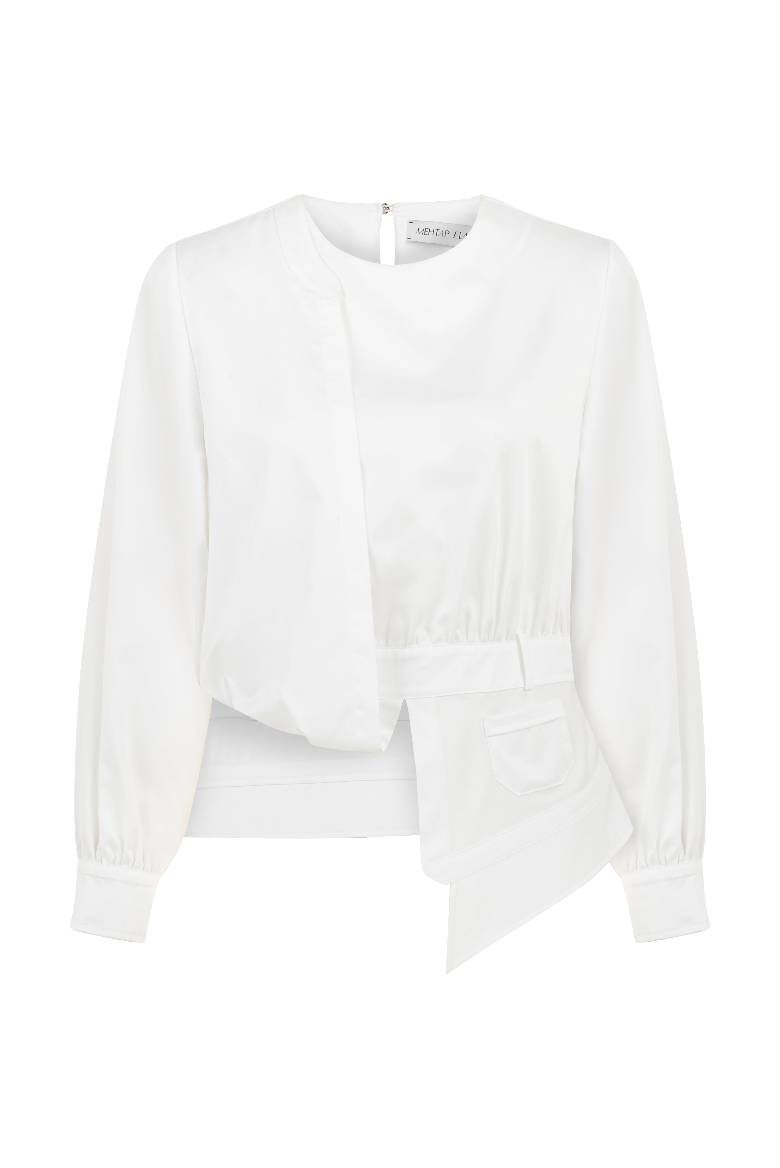 İNKA WHITE ASYMMETRIC BLOUSE