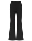 FLARED BLACK PANTS WITH BUTTON DETAIL