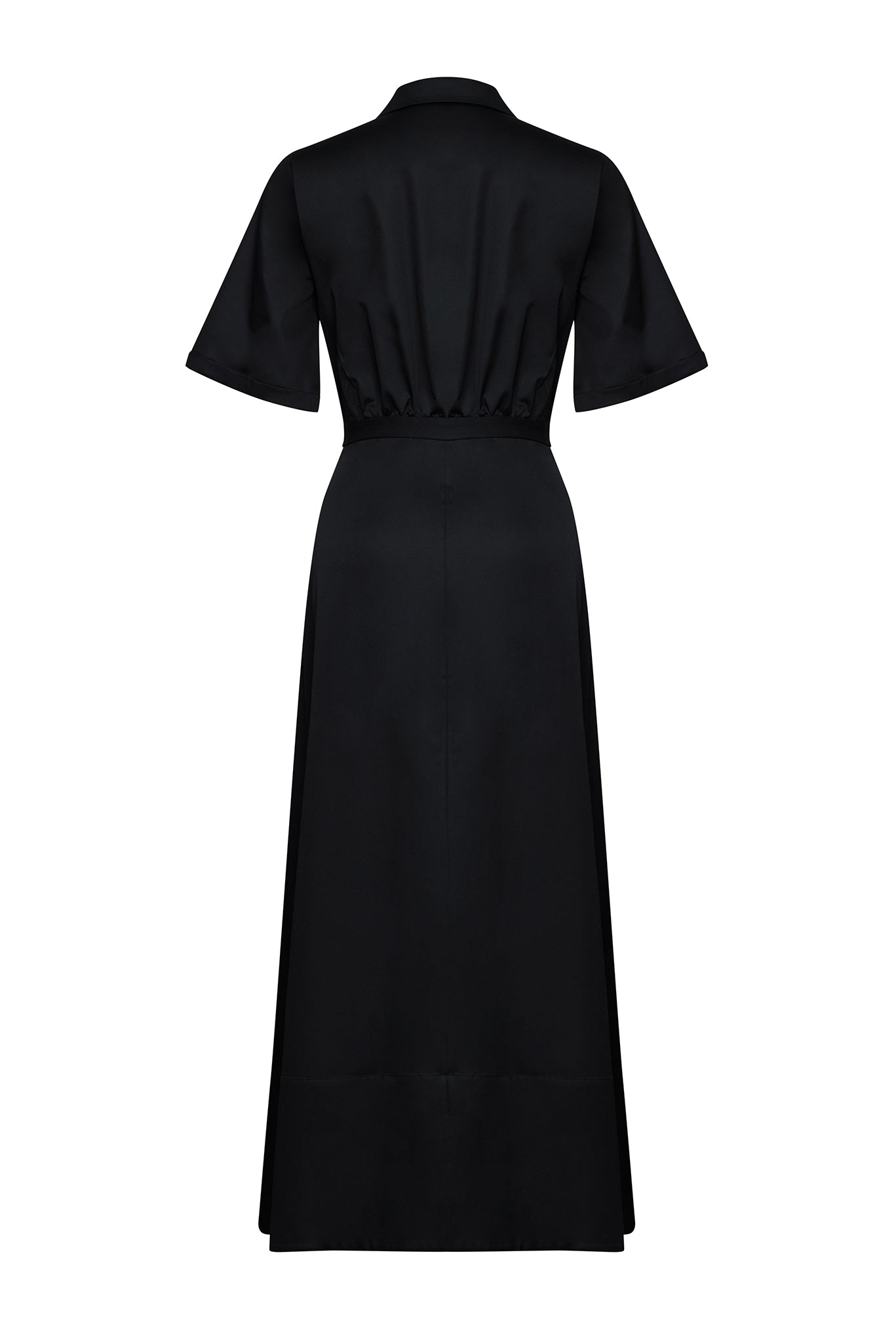 BLACK SHIRTDRESS WITH BEADED CORSET