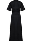 BLACK SHIRTDRESS WITH BEADED CORSET