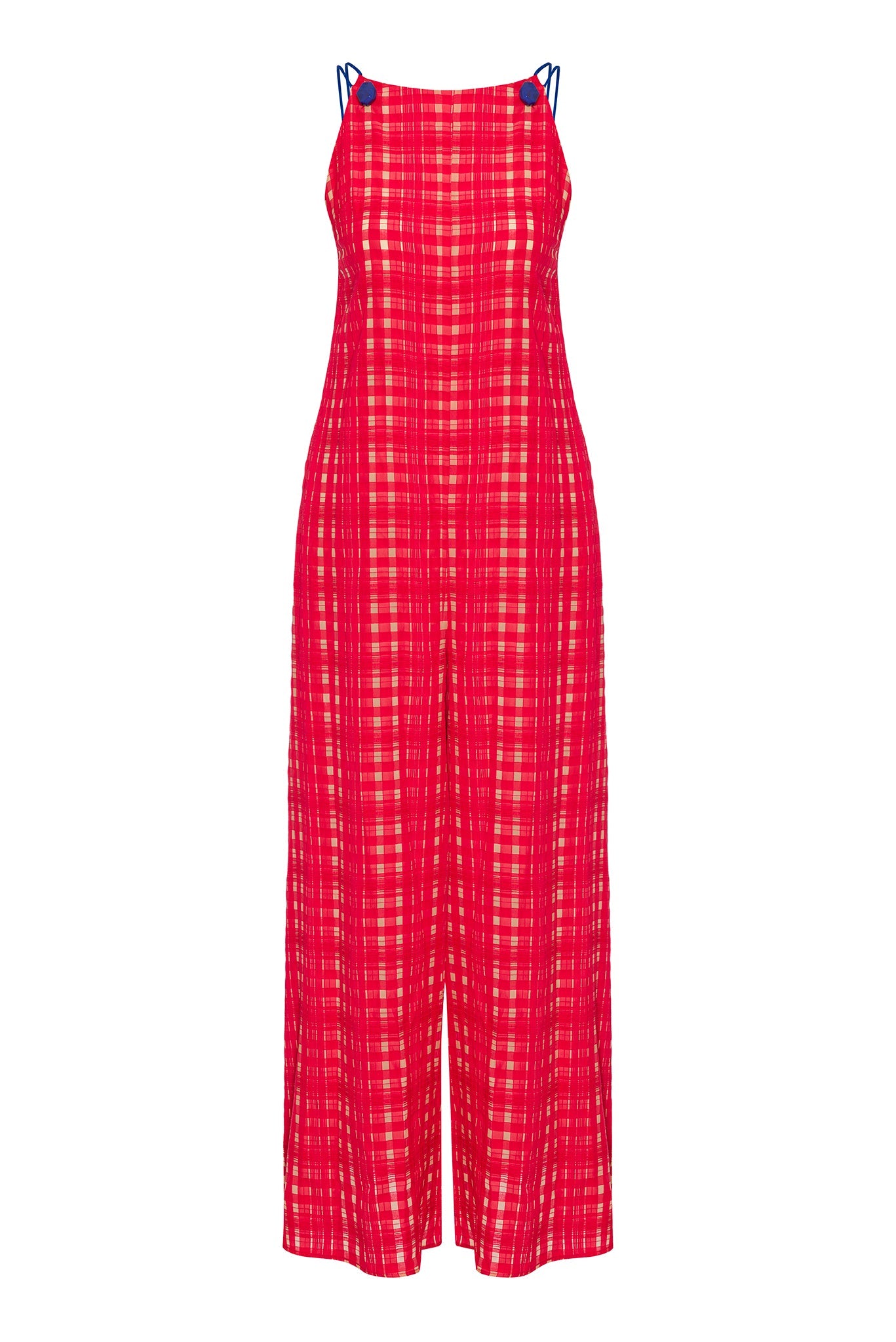 PLAID JUMPSUIT WITH EXTRA LONG STRAPS