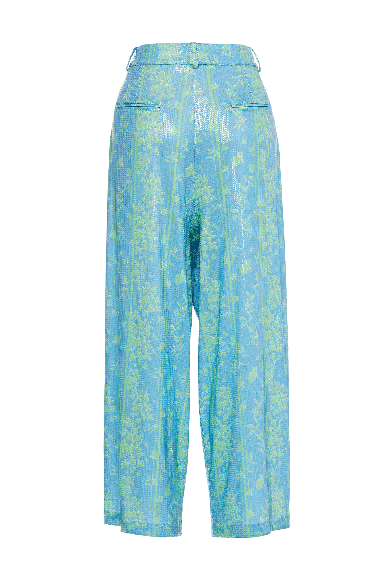 WIDE LEG SEQUIN PANTS WITH PLEATS