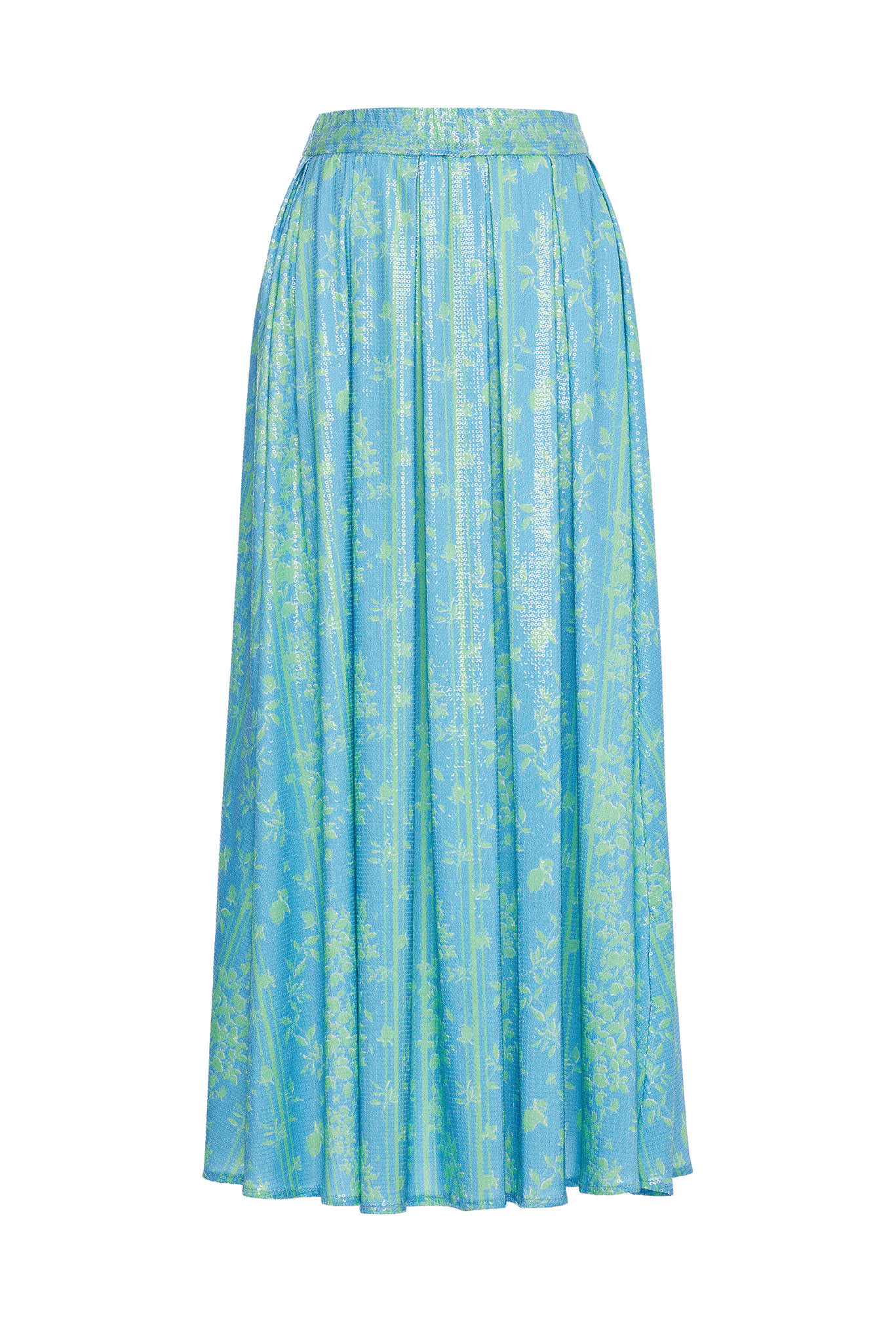 SEQUIN SKIRT WITH PLEATS AND ELASTICATED WAISTBAND