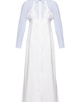 LAYERED MIDI SHIRTDRESS WITH BUTTON UP FASTENINGS