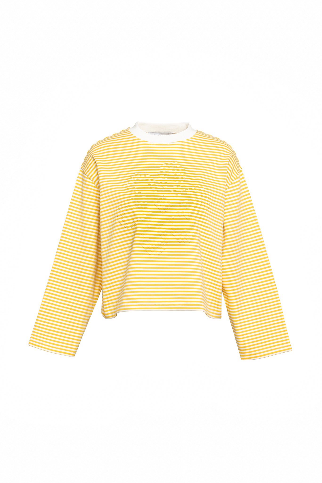 YELLOW STRIPED PRINTED SWEATSHIRT